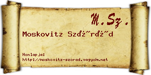 Moskovitz Szórád névjegykártya